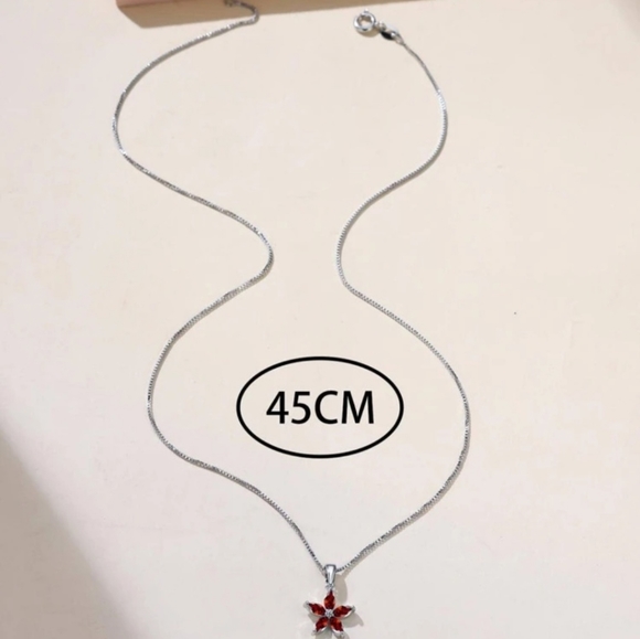 Garnet Flower Necklace - Picture 2 of 3